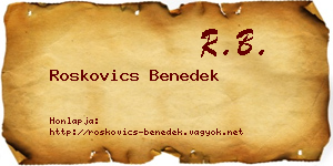 Roskovics Benedek névjegykártya