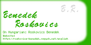 benedek roskovics business card